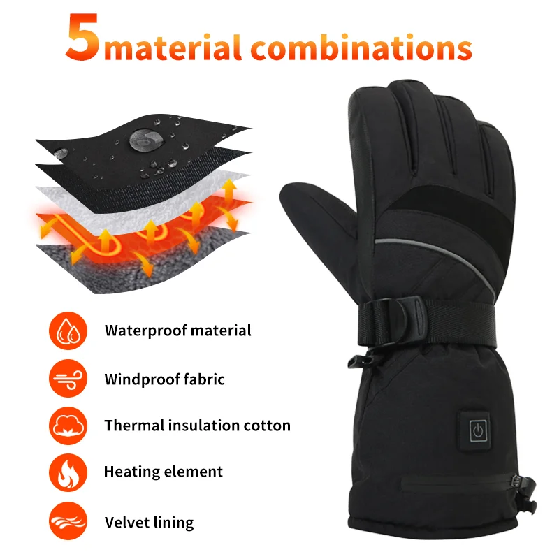 Touch Screen Gloves - USB Rechargeable Heated Motorcycle Gloves Waterproof