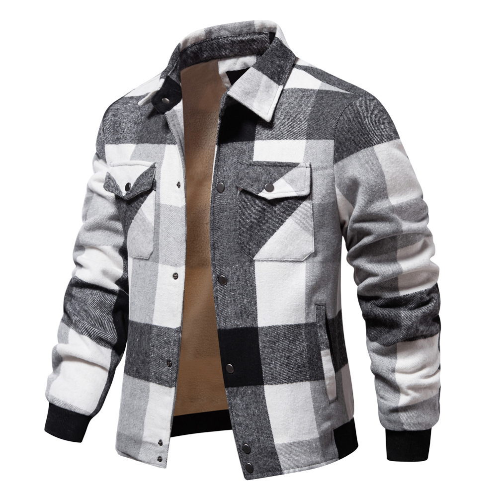 Fall Winter Men Plaid Flannel  - Flannel Shirt Lined recension och pris