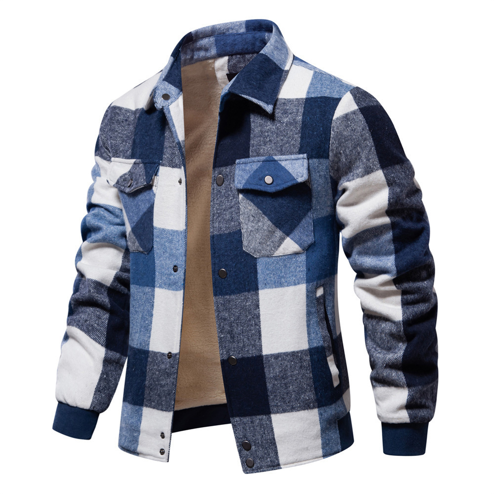 Fall Winter Men Plaid Flannel  - Flannel Shirt Lined recension och pris