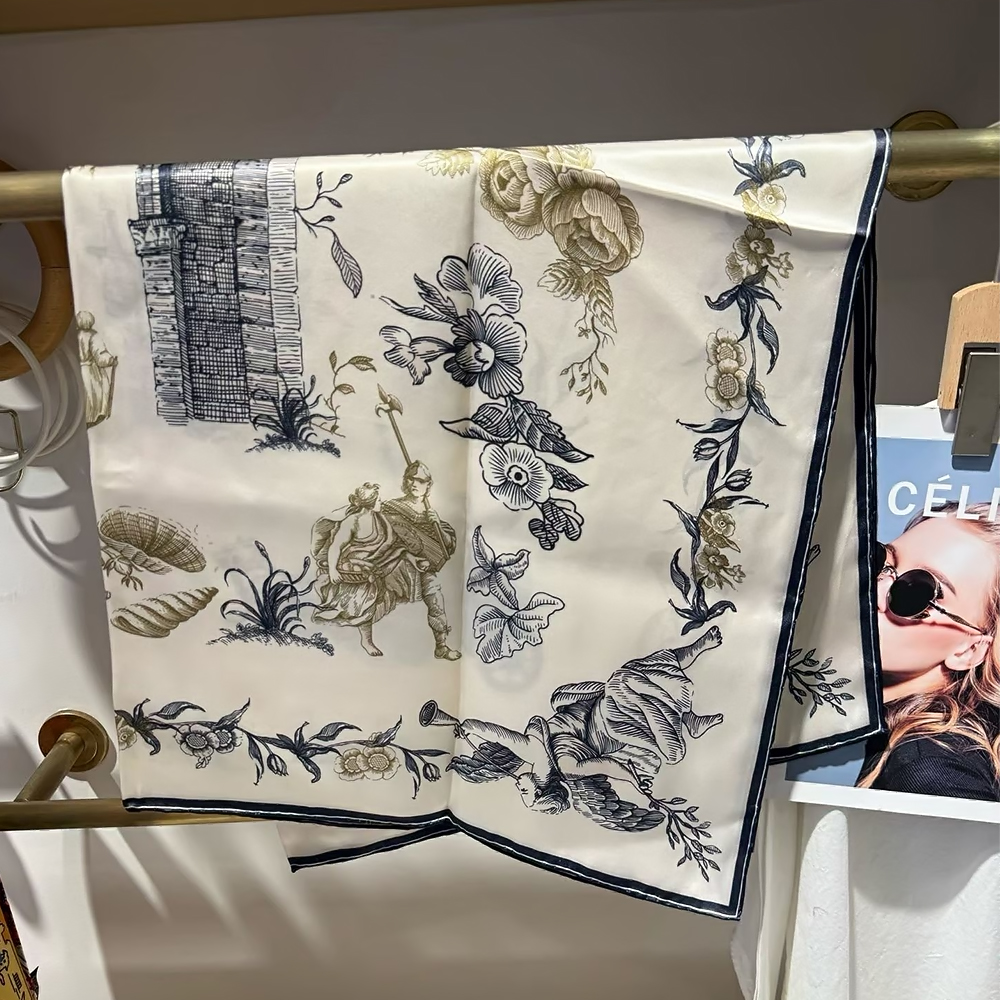 [BYSIFA] Blue White 100% Silk  - Shawl Wrap Winter recension och pris