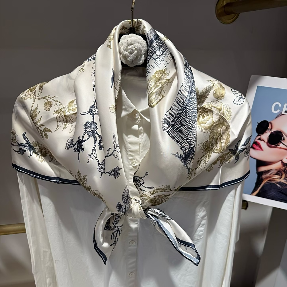 [BYSIFA] Blue White 100% Silk  - Shawl Wrap Winter recension och pris