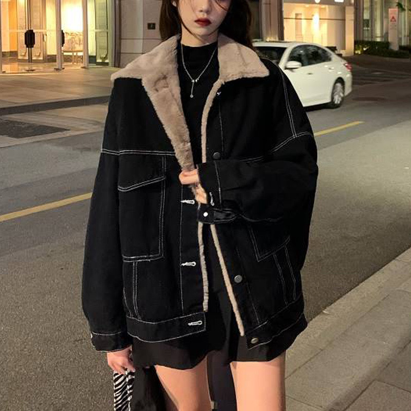 Women Denim Coat Thick Lapel S - Down Jacket Packable recension och pris