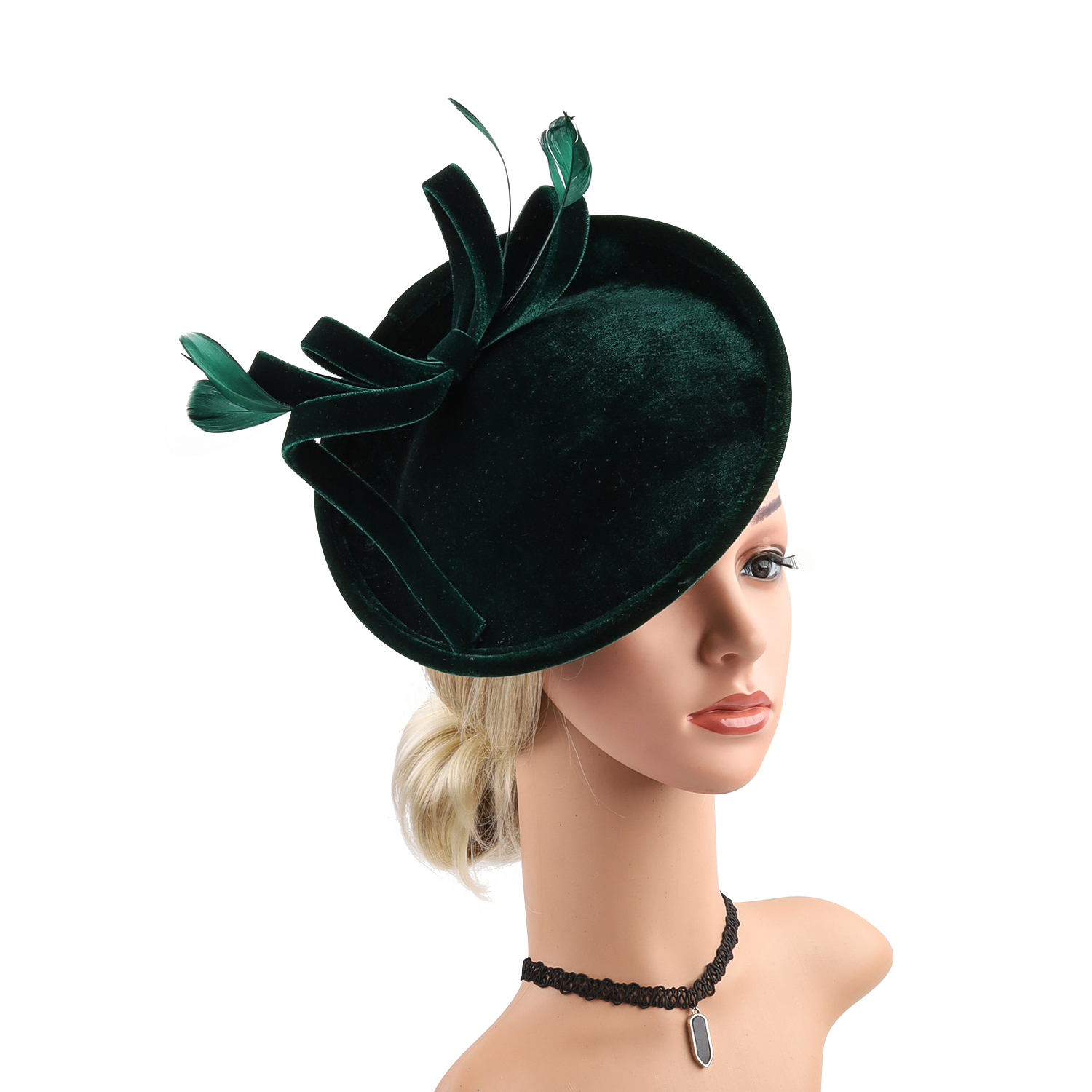 Velour Velvet Fascinator Feath - Winter Headband Fleece recension och pris