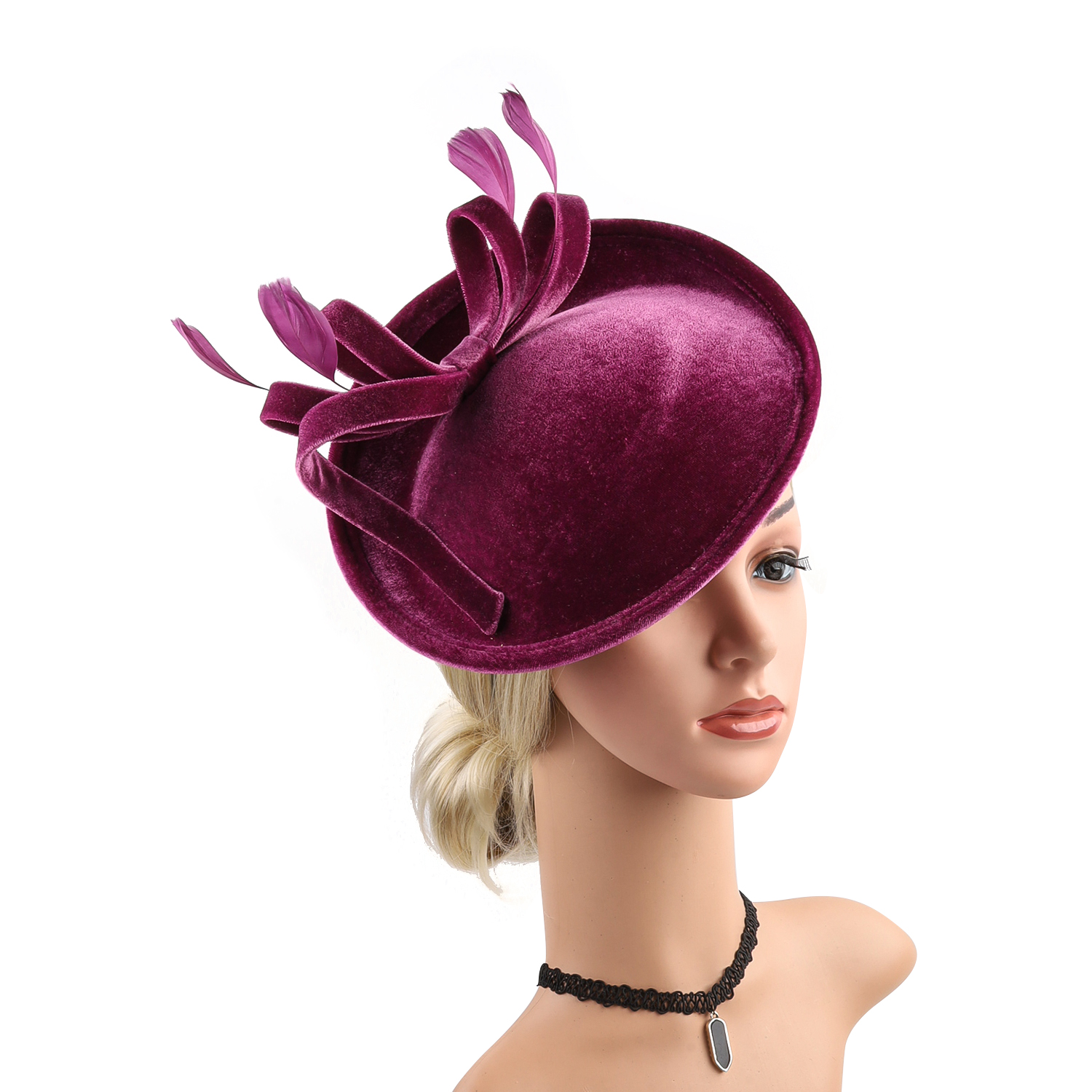 Velour Velvet Fascinator Feath - Winter Headband Fleece recension och pris