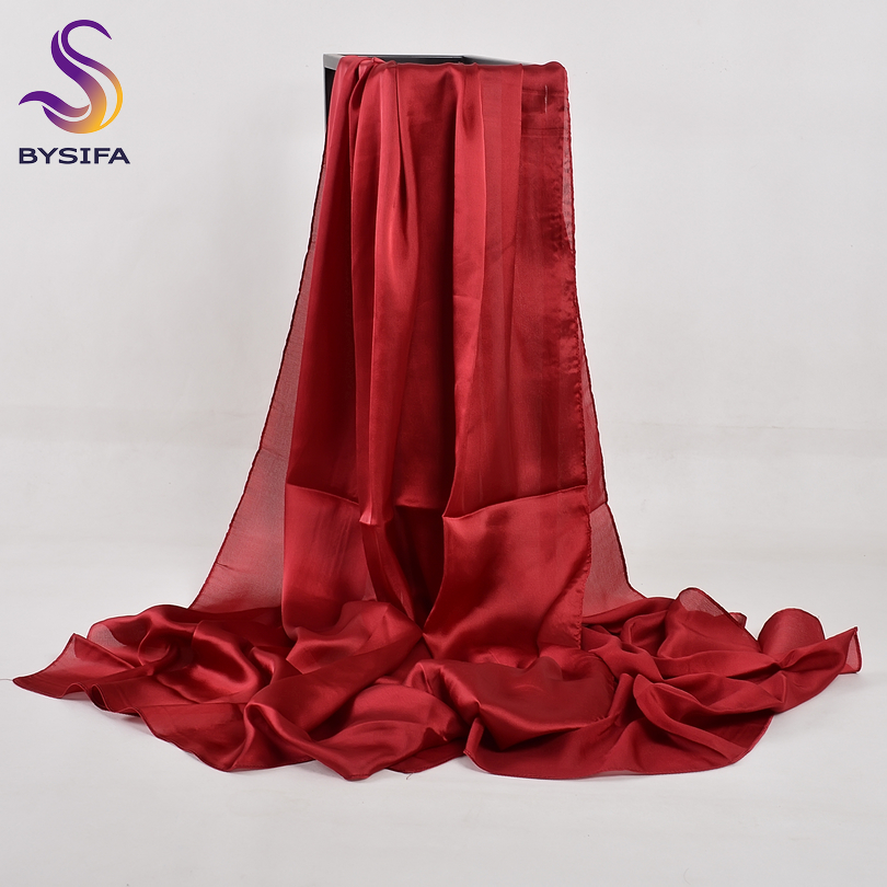 [BYSIFA] Solid Color Silk Scar - Shawl Wrap Winter recension och pris