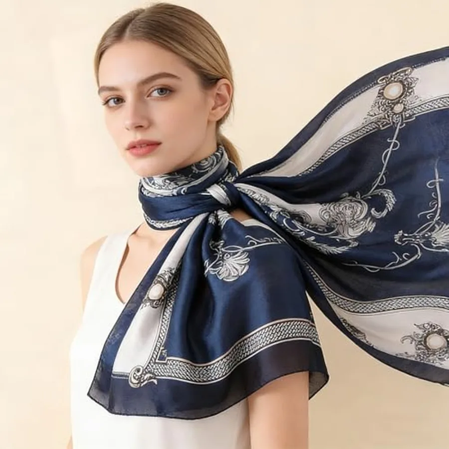 Silk Scarf Mulberry Silk Fashi - Shawl Wrap Winter recension och pris