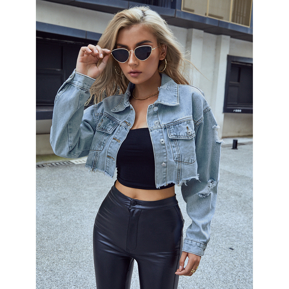 Women Denim Coats Solid Short  - Down Jacket Packable recension och pris