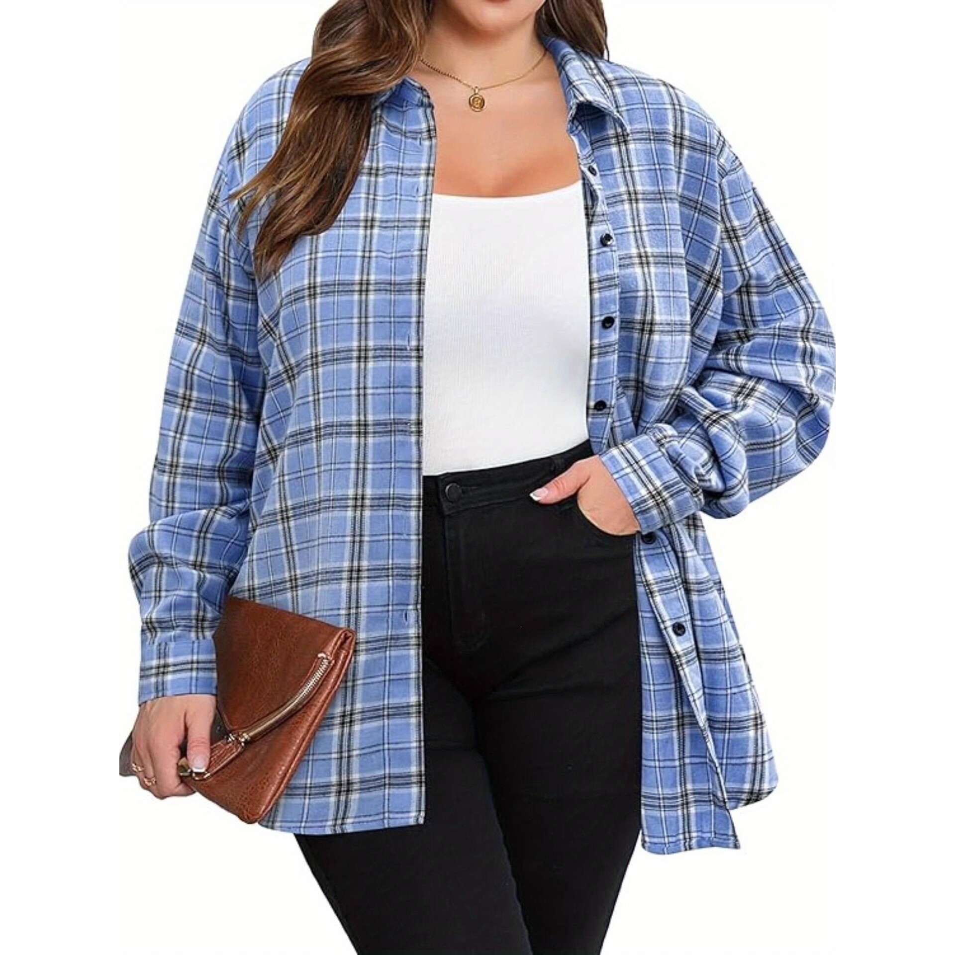Warm Flannel Plaid Shirt Women - Flannel Shirt Lined recension och pris