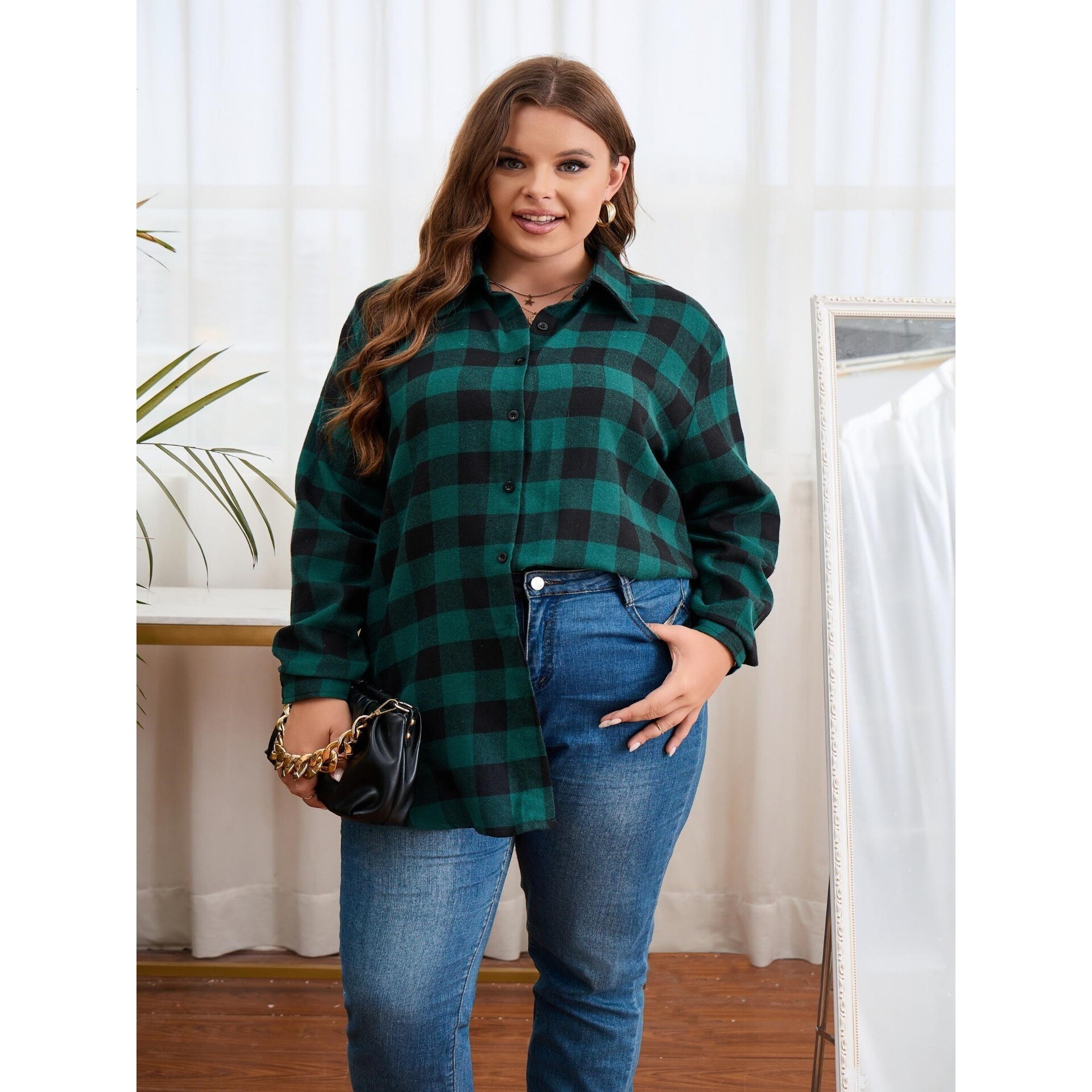 Warm Flannel Plaid Shirt Women - Flannel Shirt Lined recension och pris