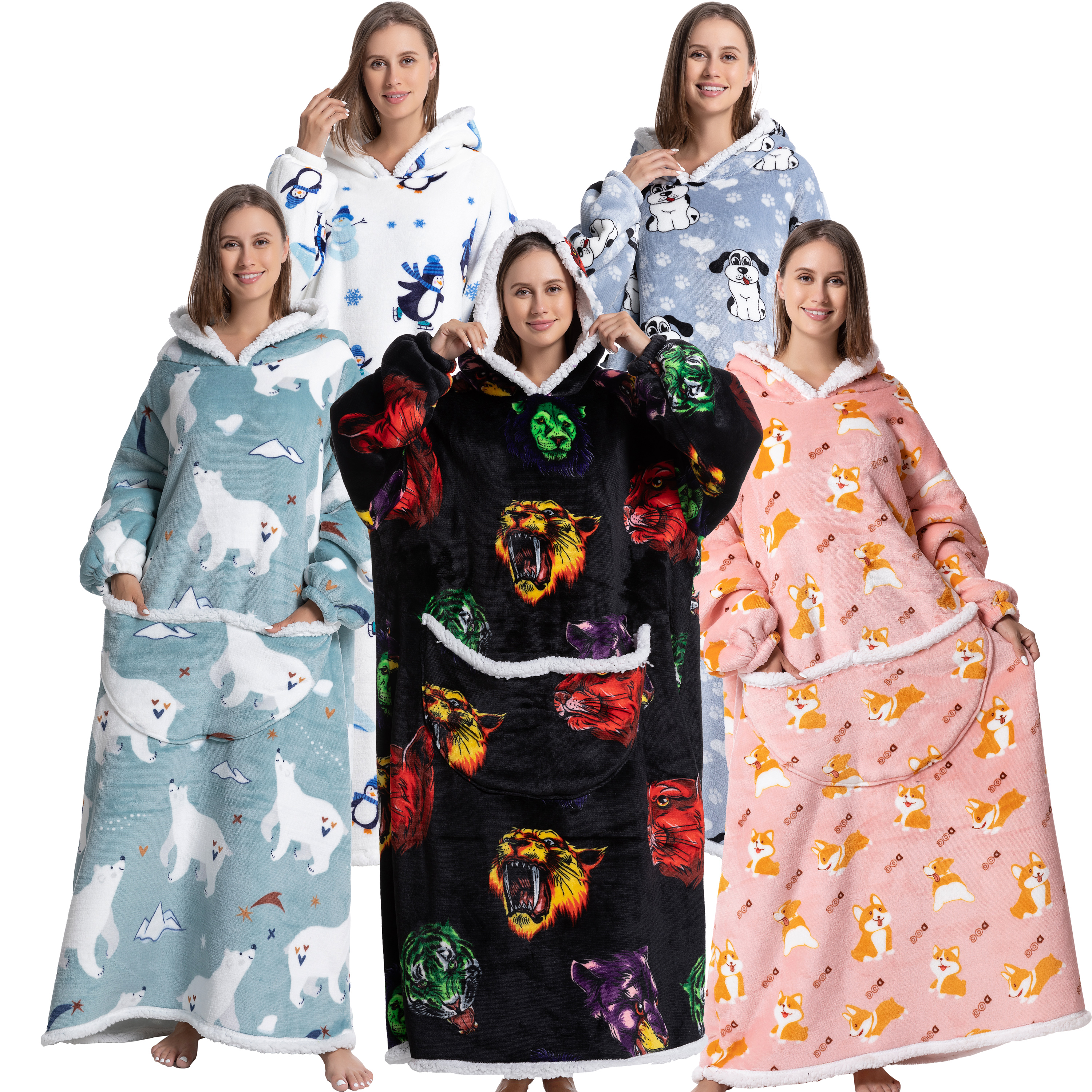 Oversized Wearable Blanket Coz - Sherpa Hoodie Fleece recension och pris