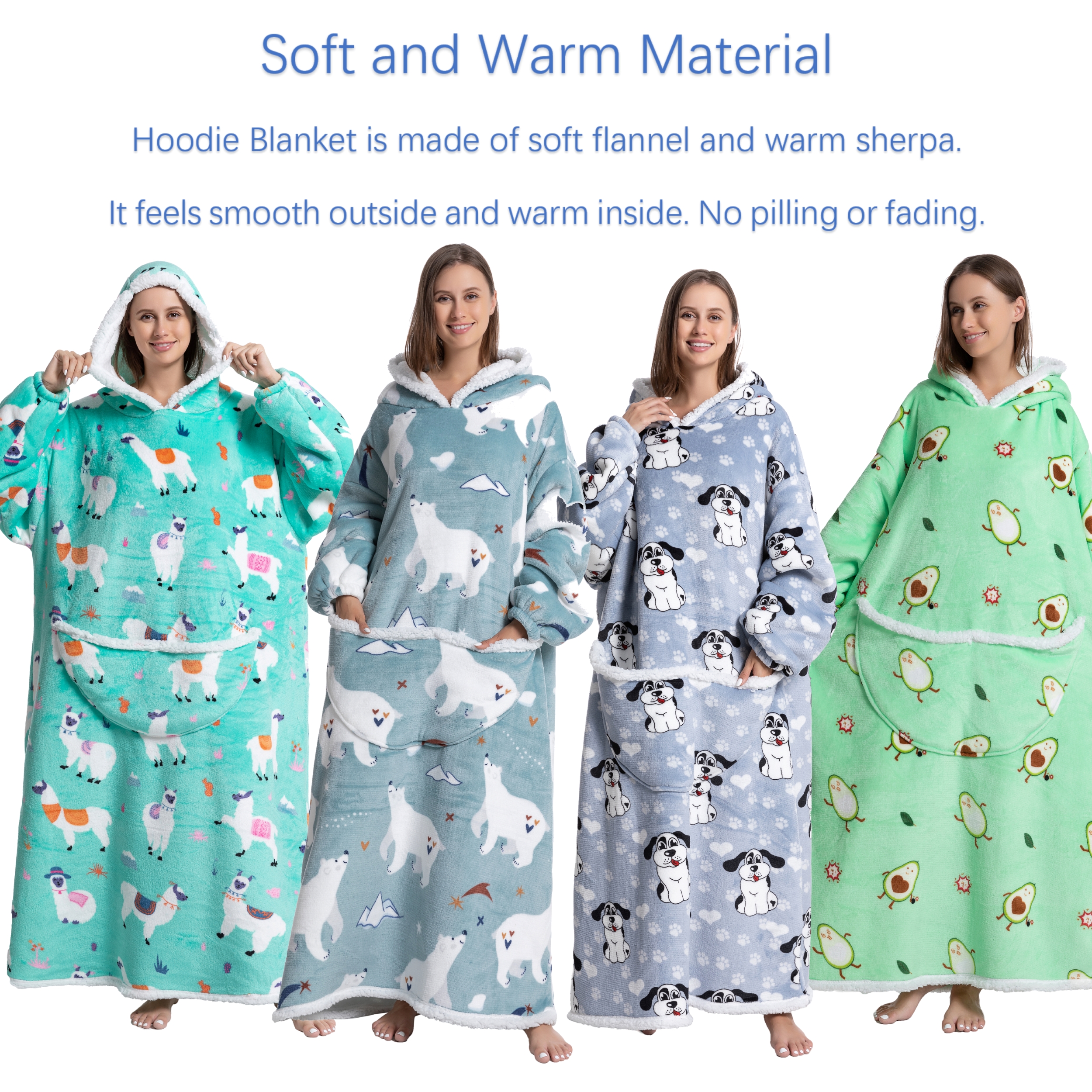 Oversized Wearable Blanket Coz - Sherpa Hoodie Fleece recension och pris