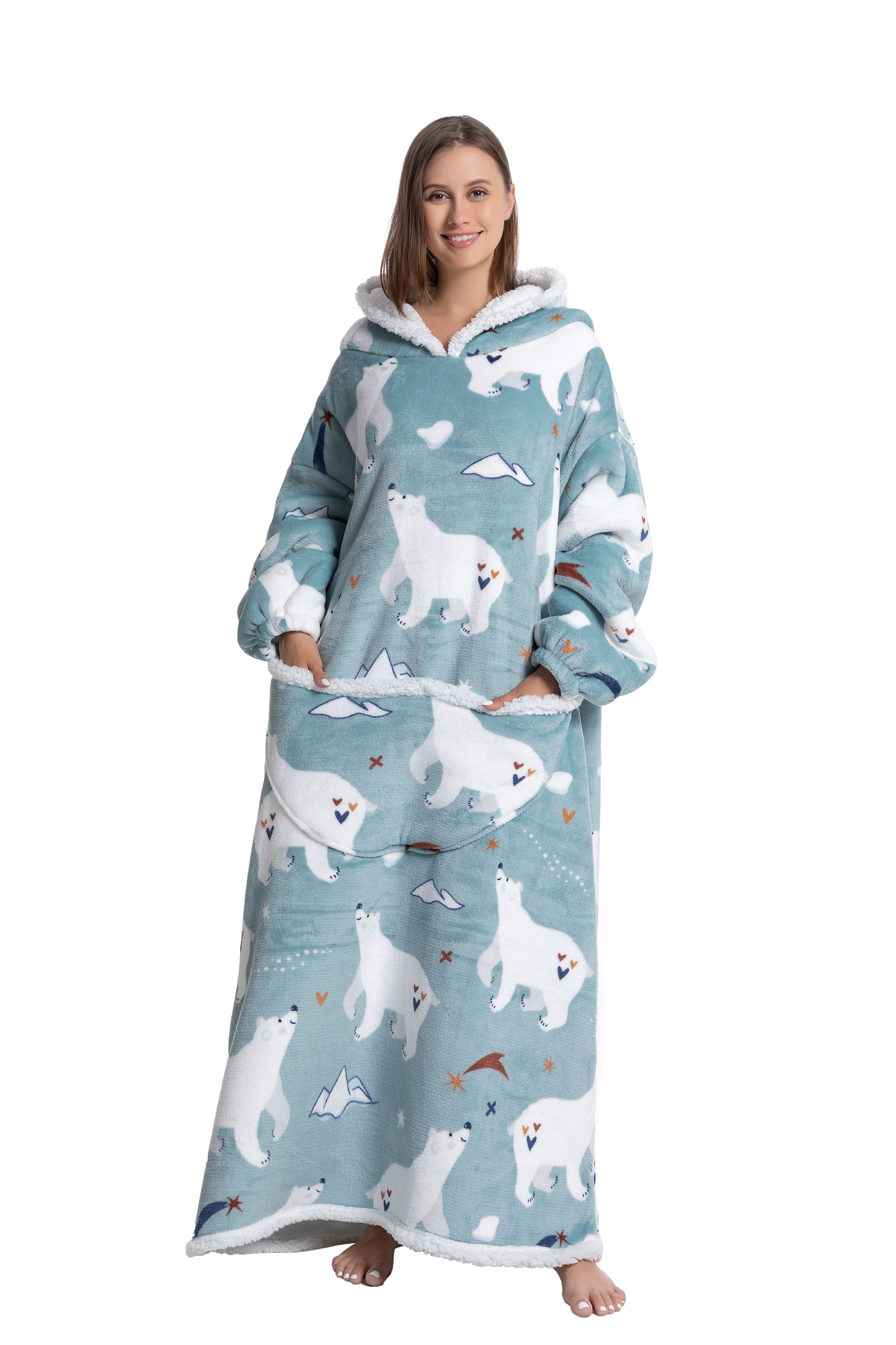 Oversized Wearable Blanket Coz - Sherpa Hoodie Fleece recension och pris