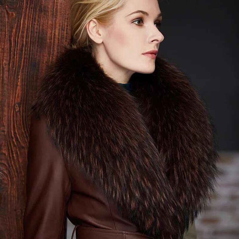 Raccoon Fur Collar Female Wint - Shawl Wrap Winter recension och pris